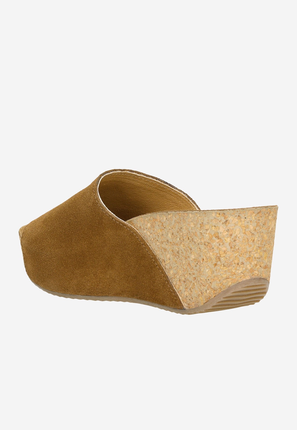 Brązowe klapki damskie na korkowej koturnie 74021-63 Widok 4
