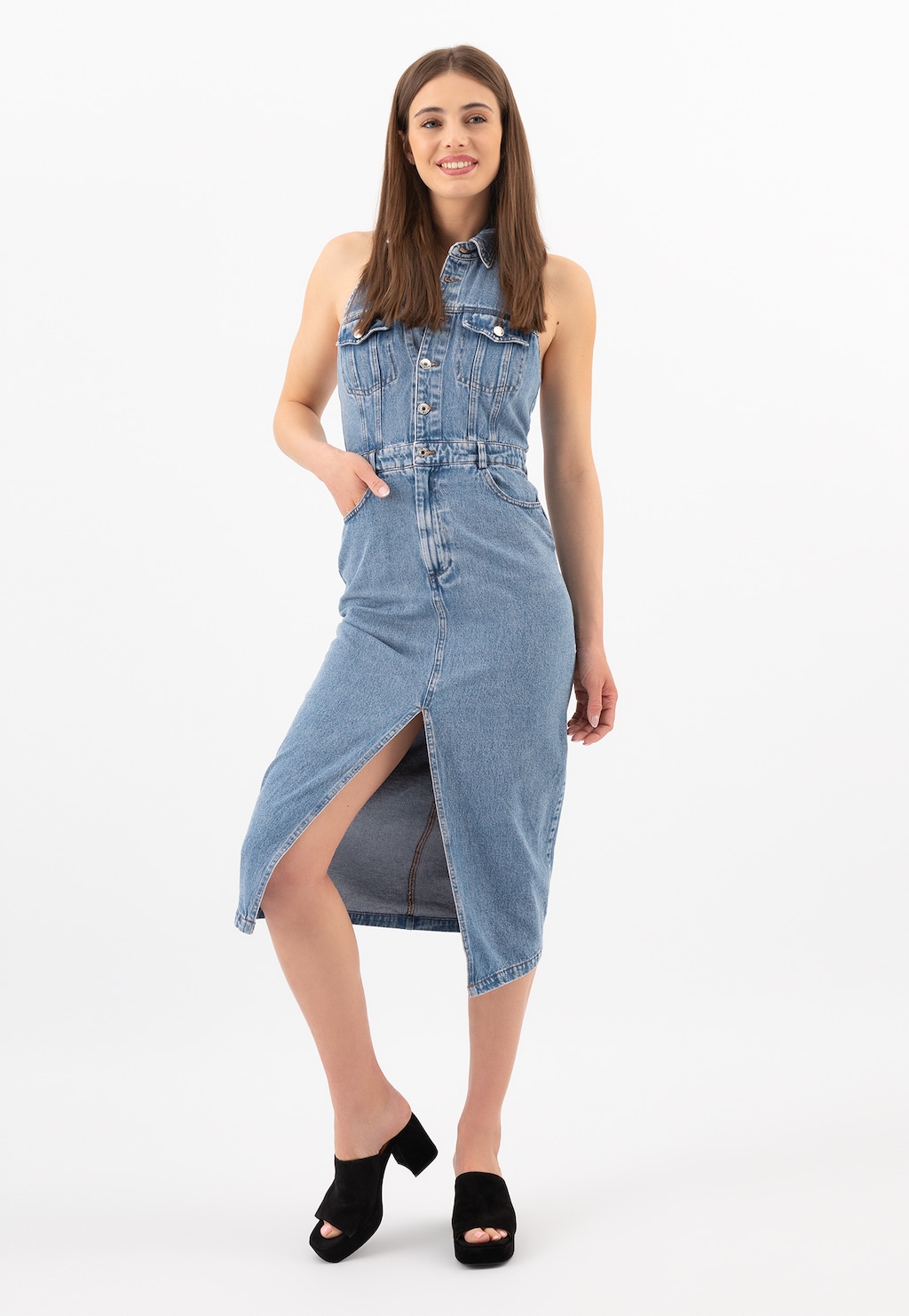 Čierne dámske šľapky elegantné sú zárukou pocitu sebavedomia 74036-61 Widok 1