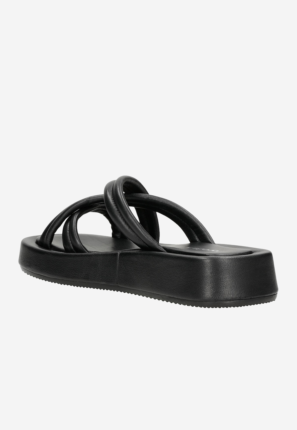 Czarne klapki damskie na płaskiej platformie 74058-51 Widok 4