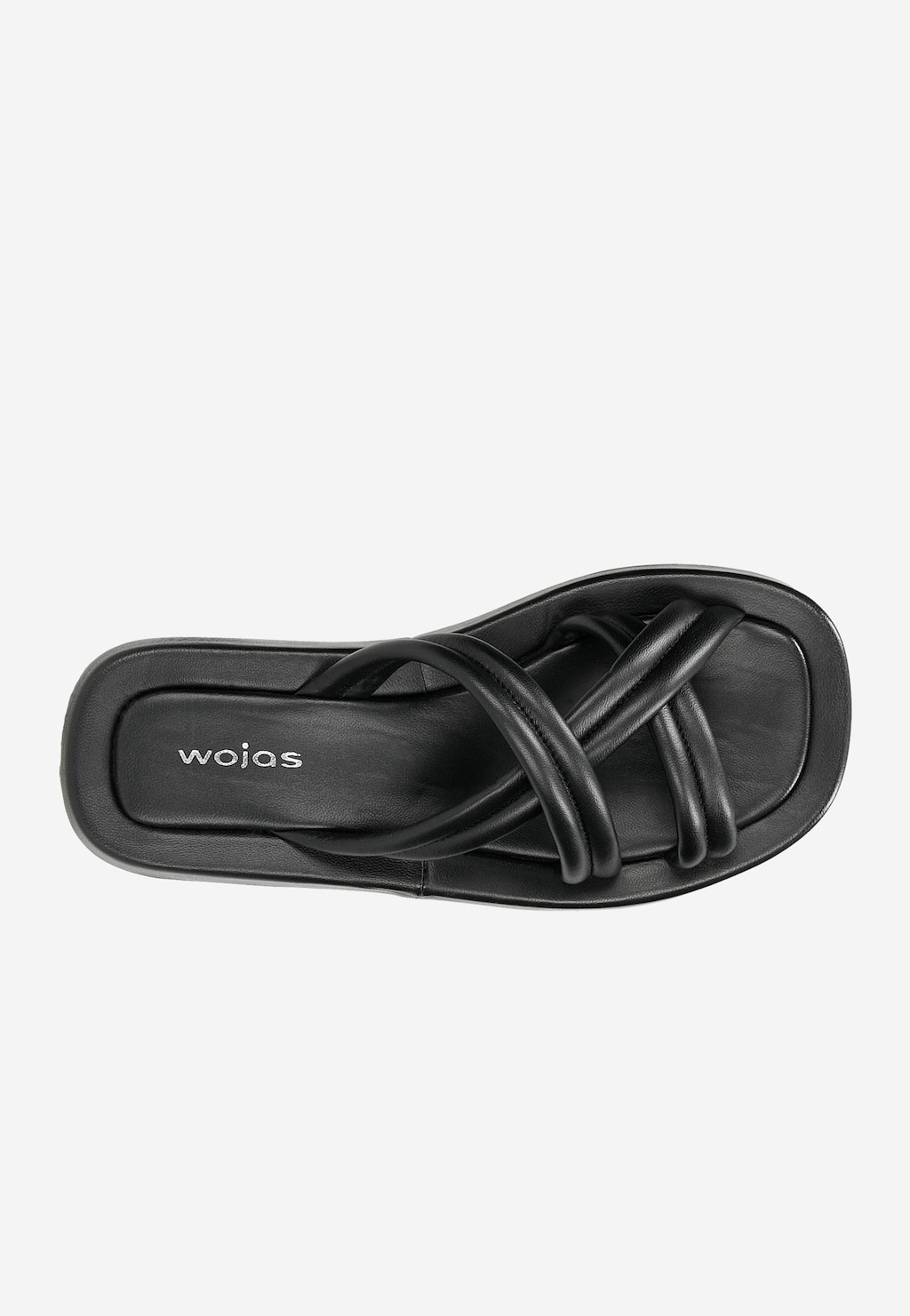 Czarne klapki damskie na płaskiej platformie 74058-51 Widok 5