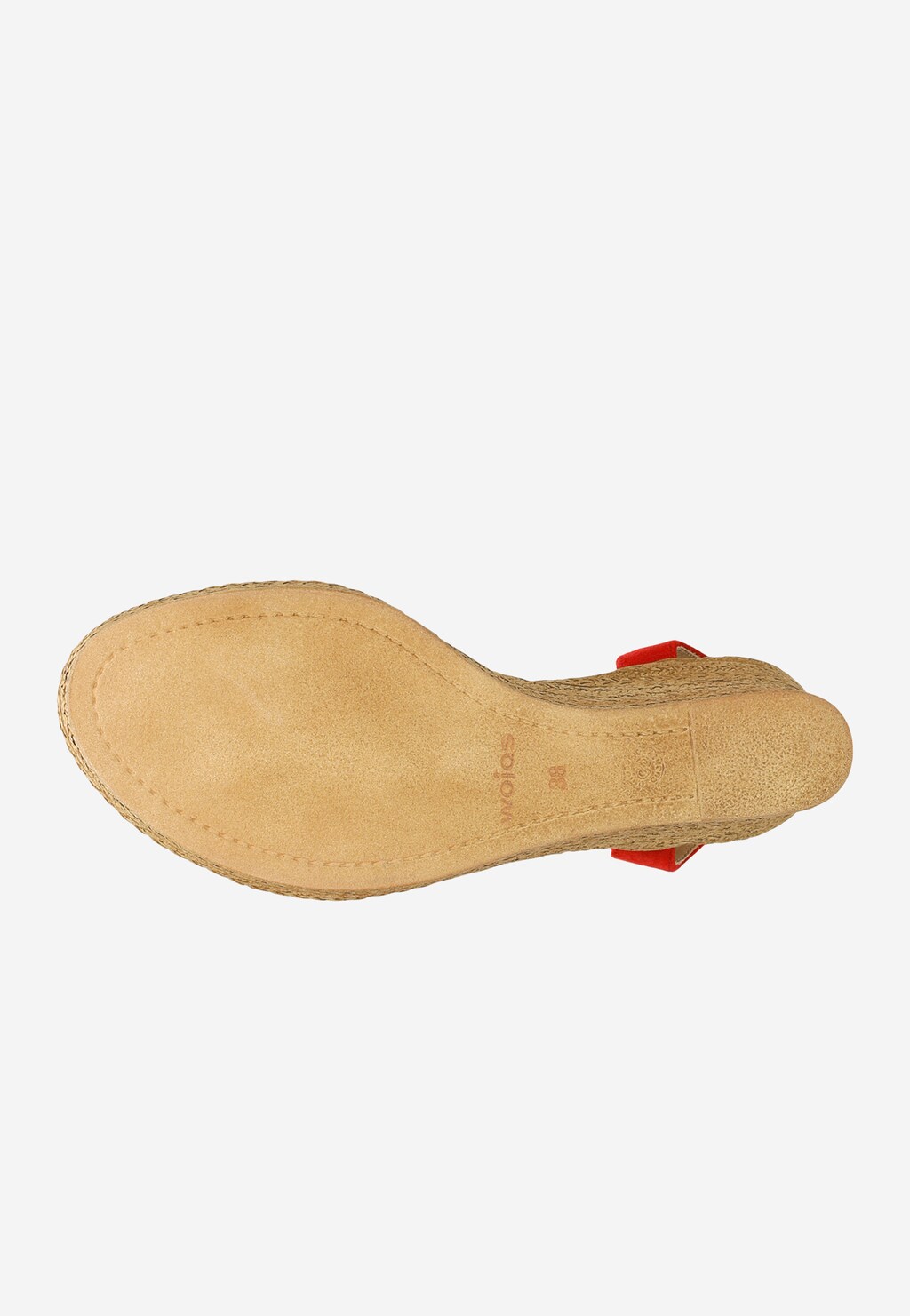 Czerwono-beżowe sandały damskie na koturnie 76022-85 Widok 6