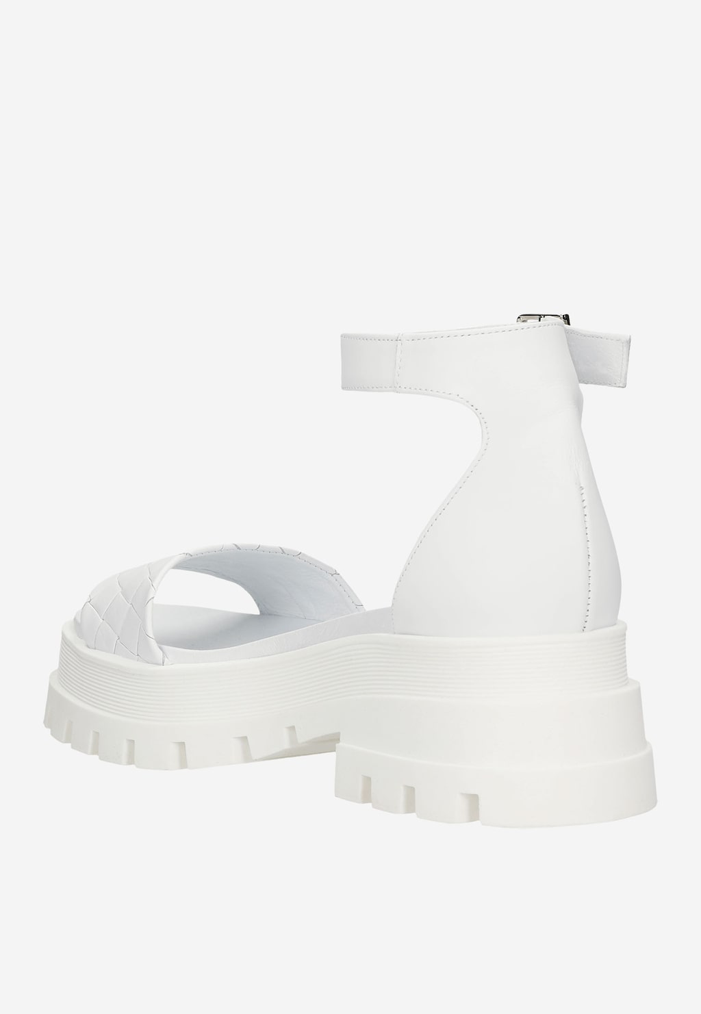 Białe sandały damskie z pikowanym paskiem 76113-59 Widok 4