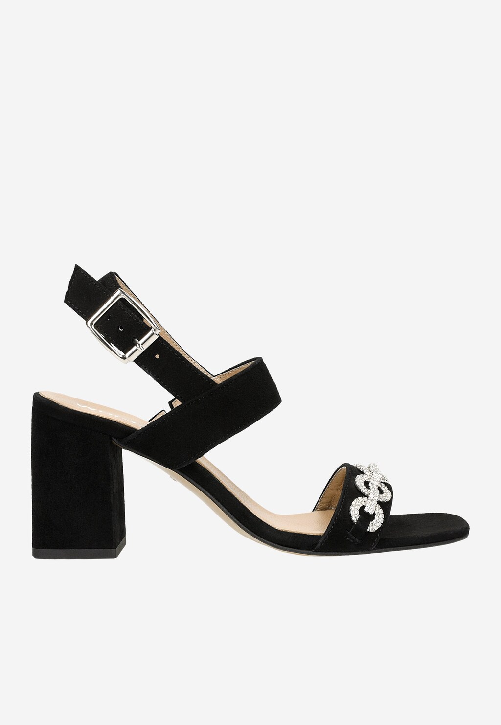 Czarne eleganckie sandały z metalową ozdobą 76159-61 Widok 2