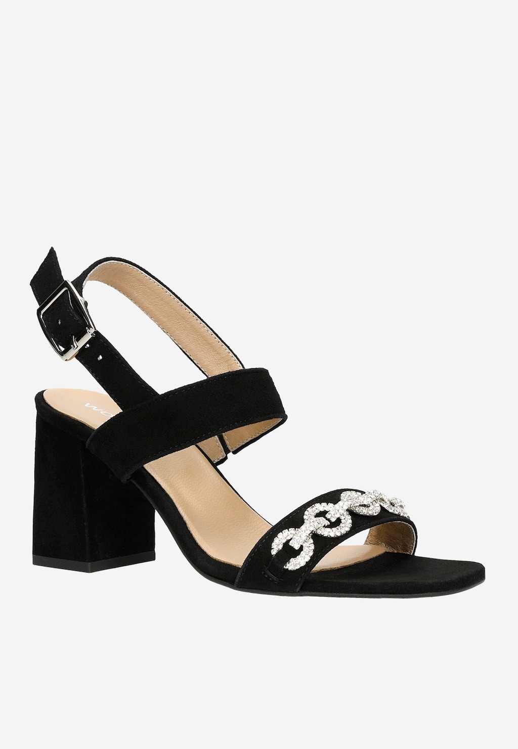 Czarne eleganckie sandały z metalową ozdobą 76159-61 Widok 3
