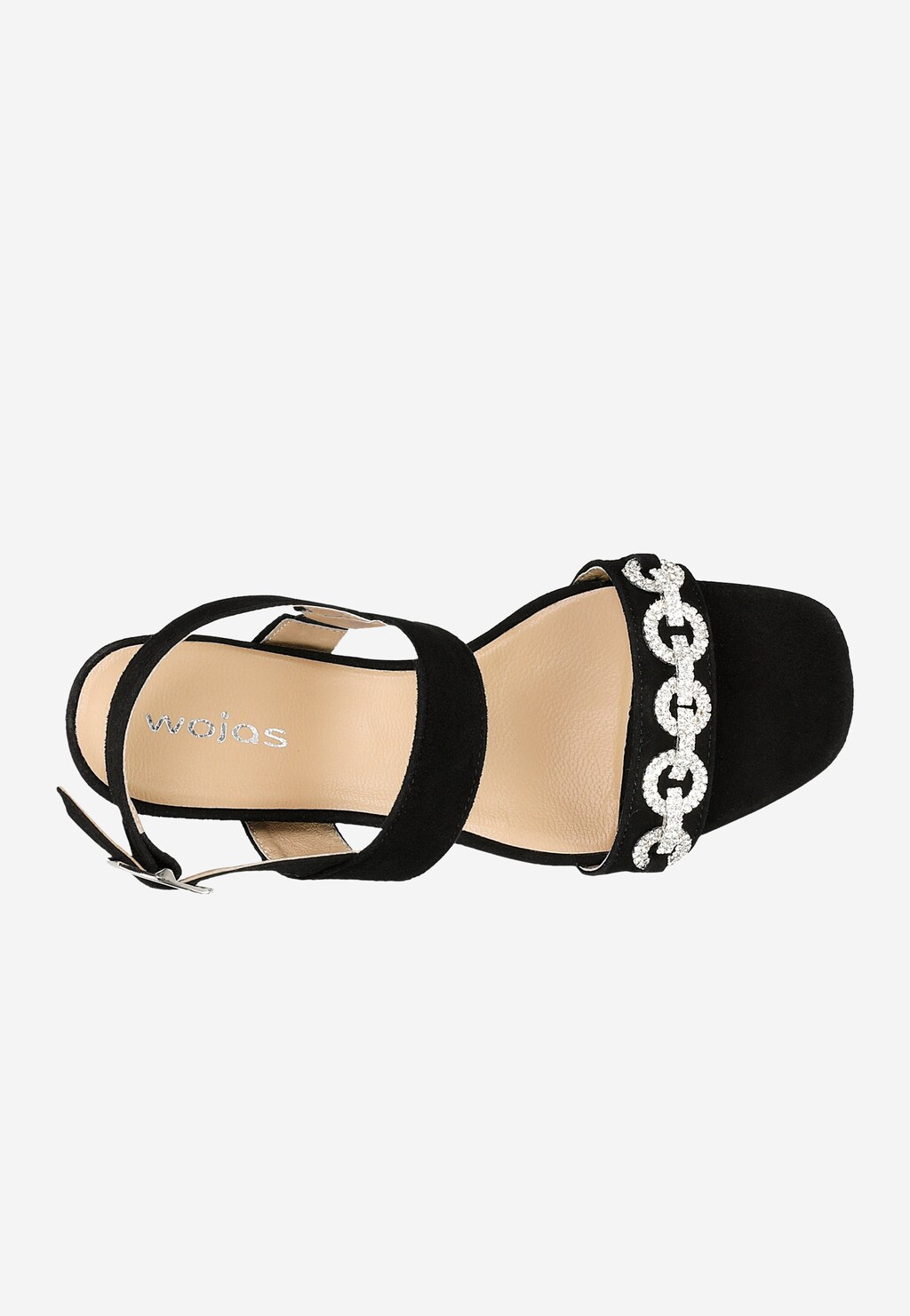 Czarne eleganckie sandały z metalową ozdobą 76159-61 Widok 5