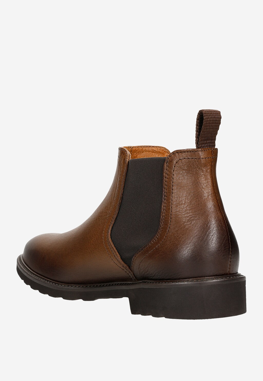 Brązowe botki męskie typu sztyblety z ozdobnie zakończoną gumą 20014-52 Widok 4