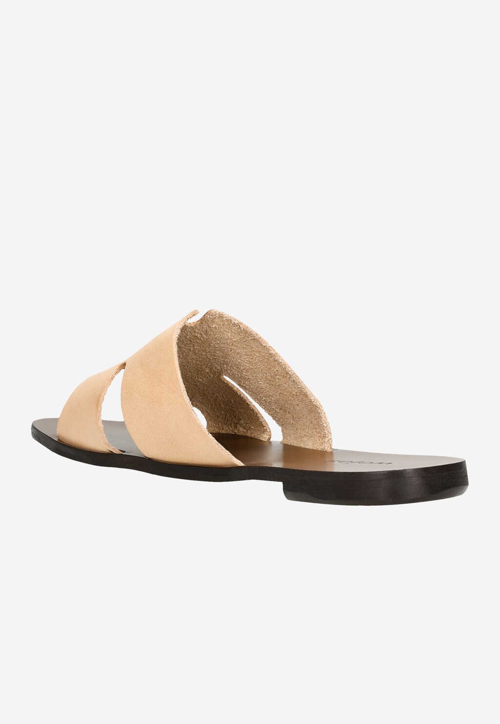 Beżowe skórzane klapki damskie 7400854  Widok 3