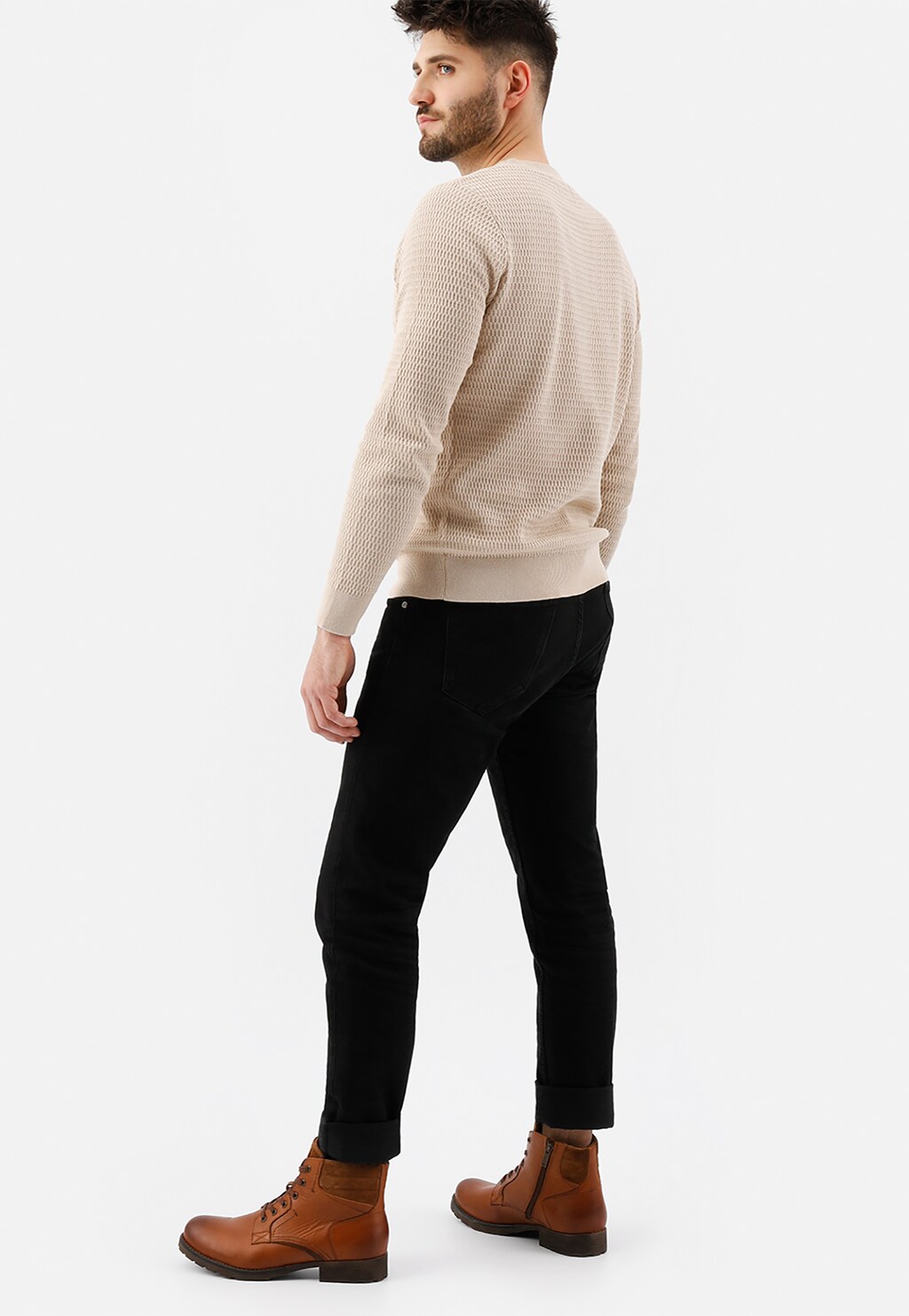 Elegantné pánske čižmy z lícovej a brúsenej kože 9161-73 Widok 1