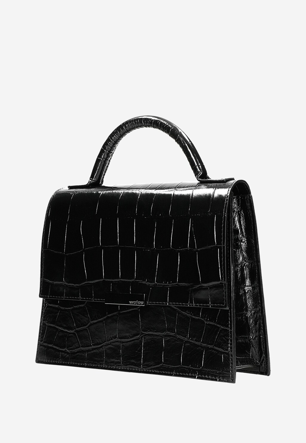 Czarny lakierowany kuferek z teksturą 80228-51 Widok 3