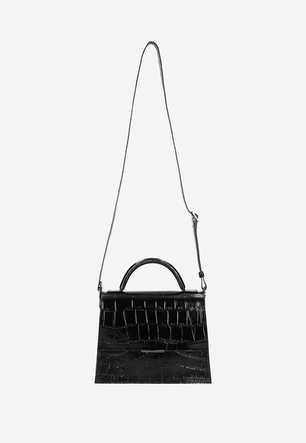 Czarny lakierowany kuferek z teksturą 80228-51 Widok 5