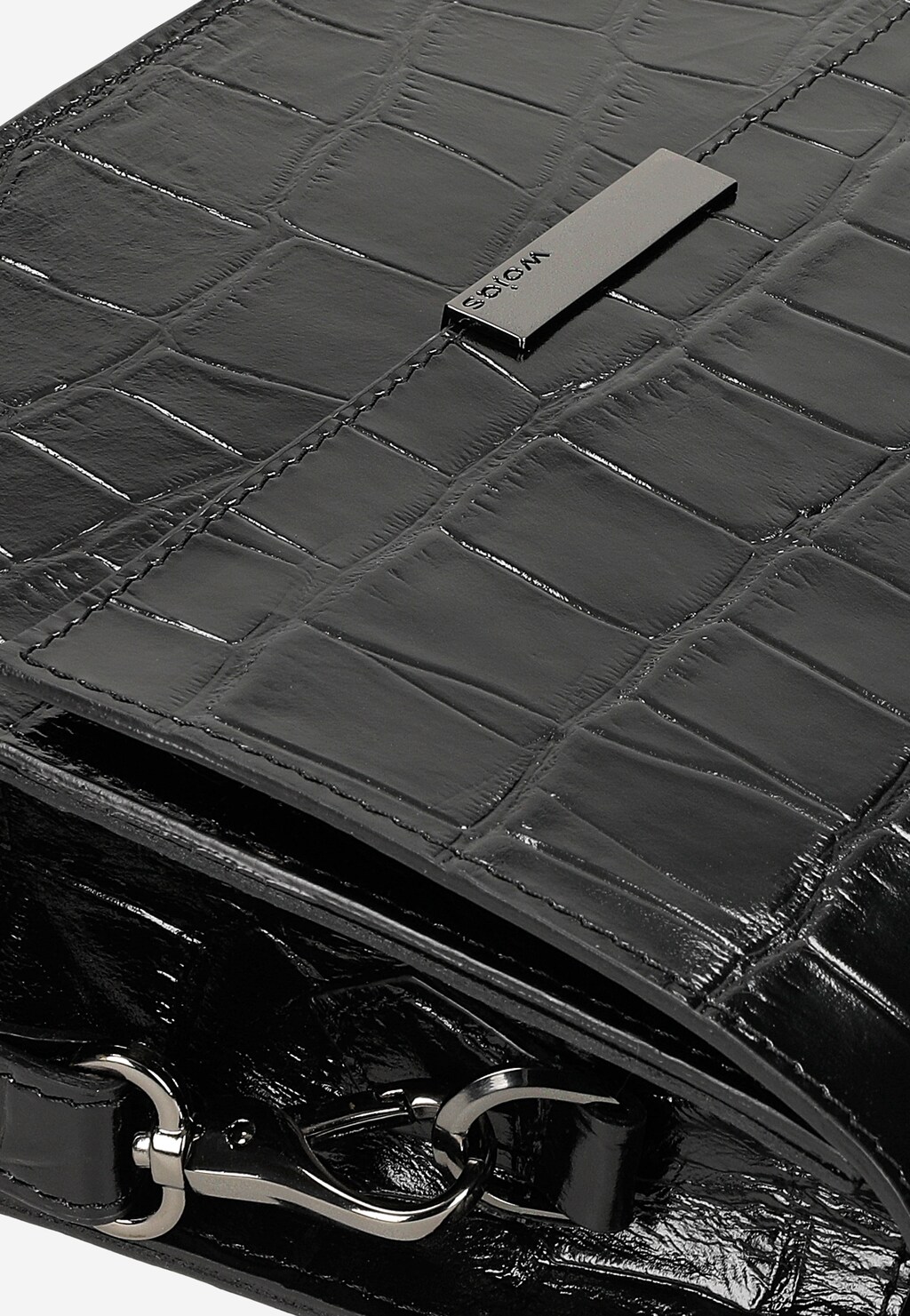Czarny lakierowany kuferek z teksturą 80228-51 Widok 6