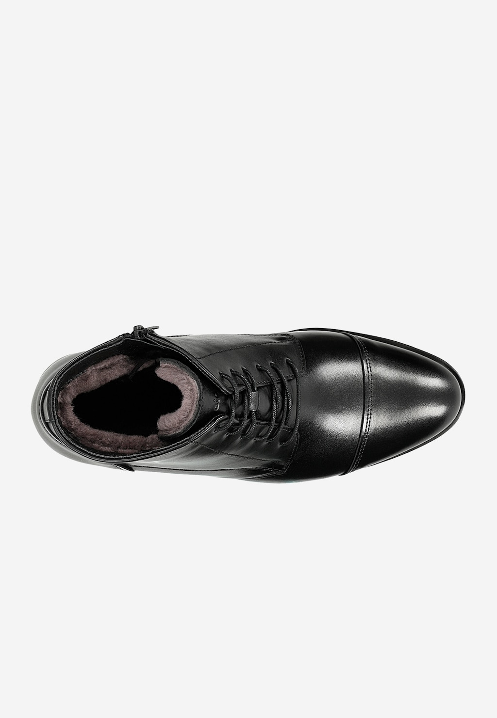 Minimalistyczne czarne trzewiki męskie ze skóry licowej 24041-51 Widok 5