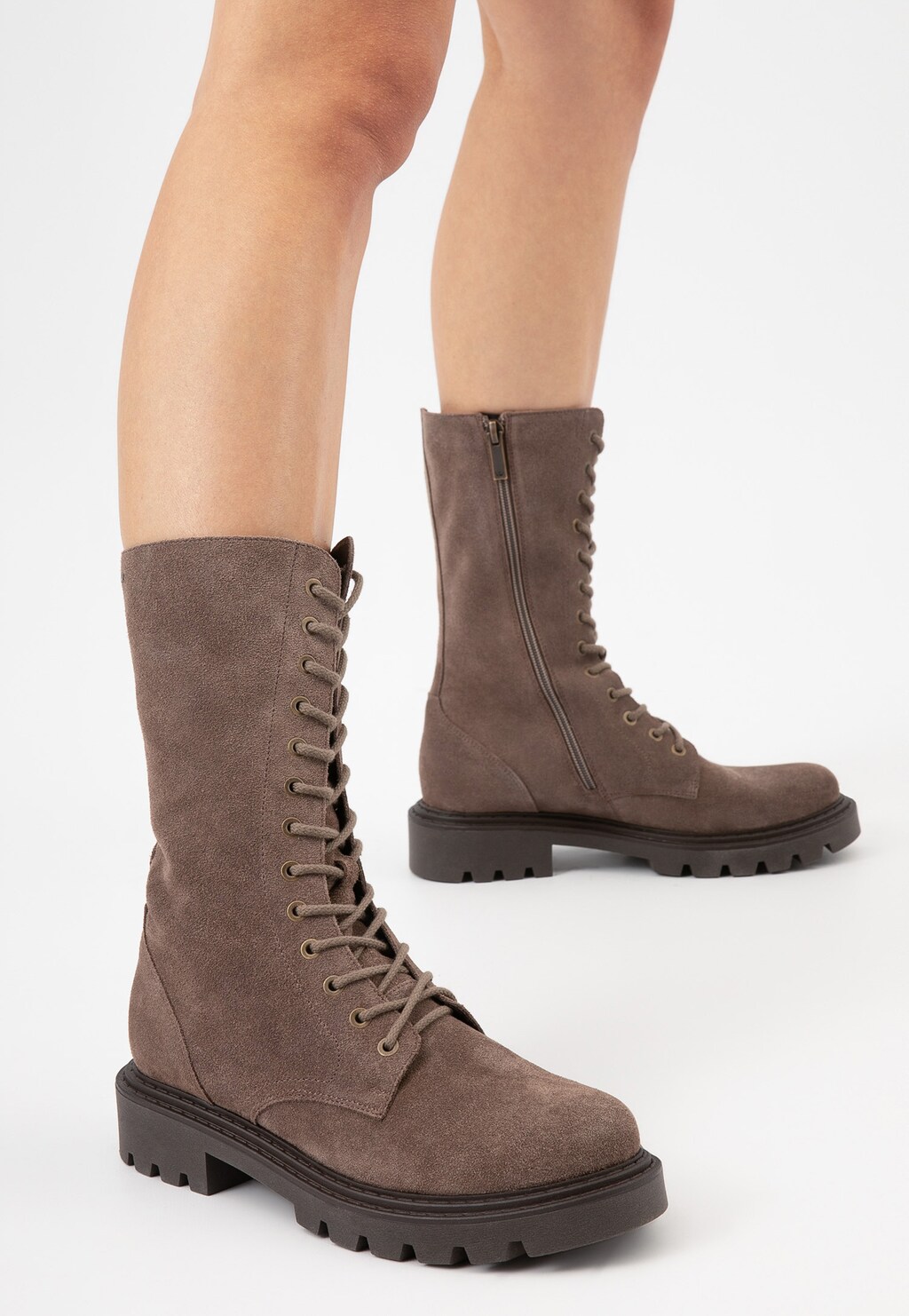 Členkové čižmy s hrubou podrážkou z prírodnej kože 64067-64 Widok 7