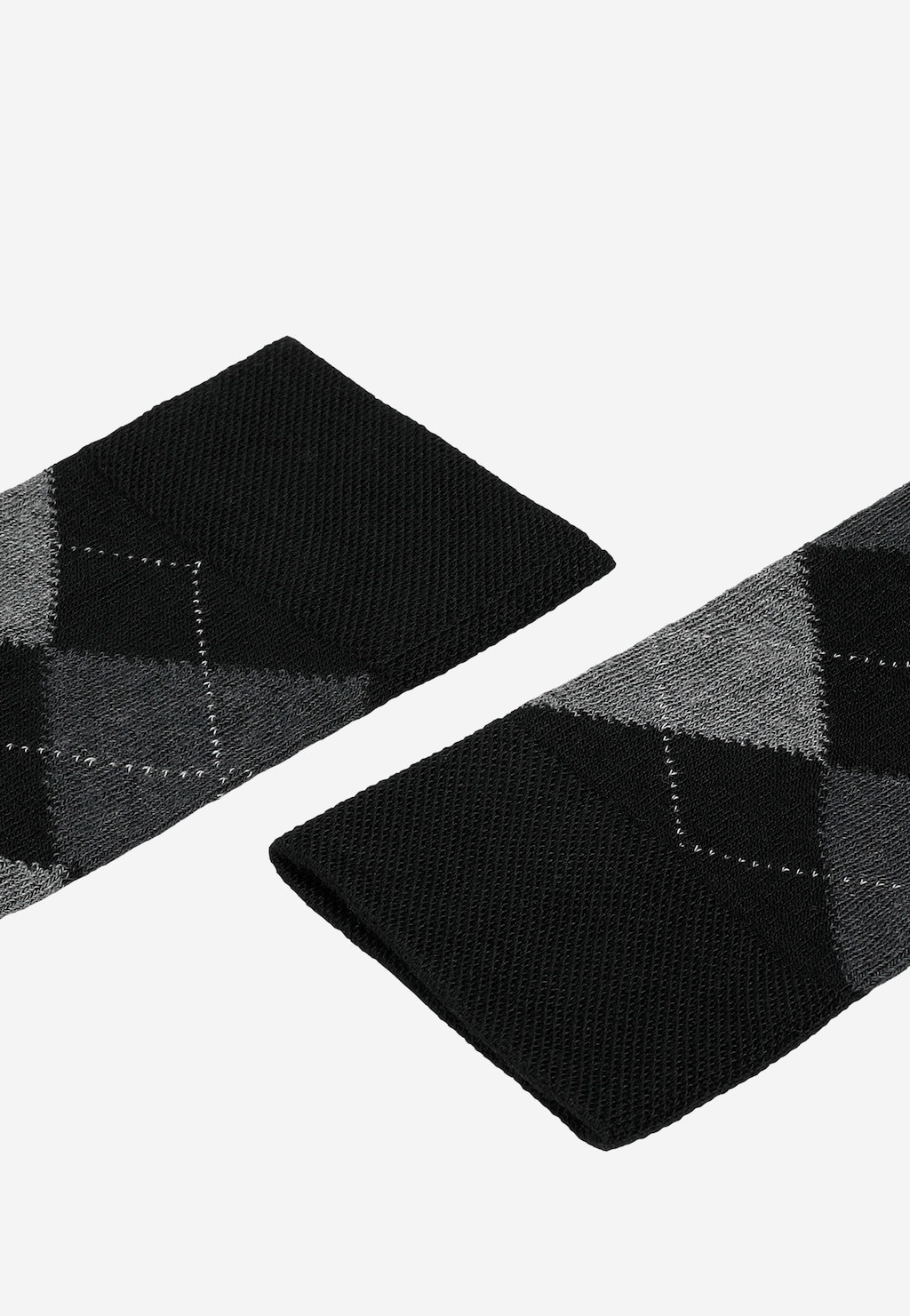 Klasické černé pánské ponožky s šedým vzorováním 97073-80 Widok 2