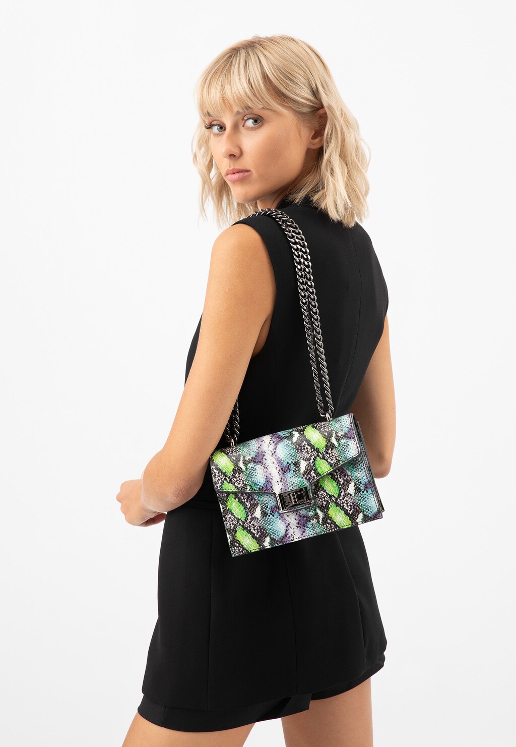Wizytowa torebka damska z kolorowym zwierzęcym motywem 80366-56 Widok 1