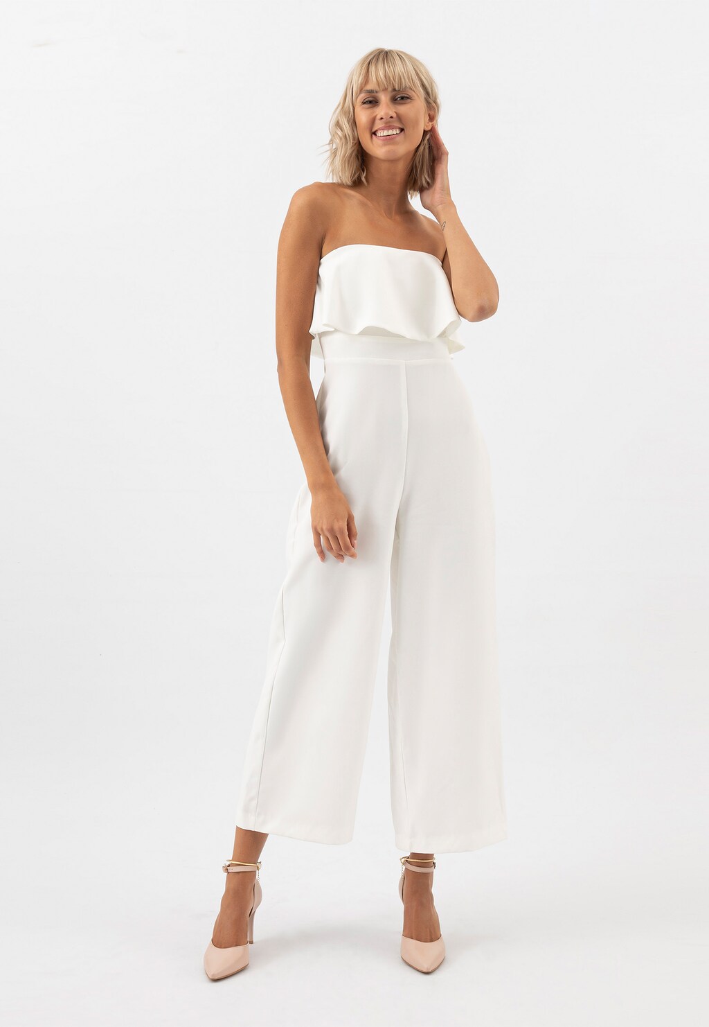 Béžové kožené lodičky s remienkom a retiazkou 35110-54 Widok 7