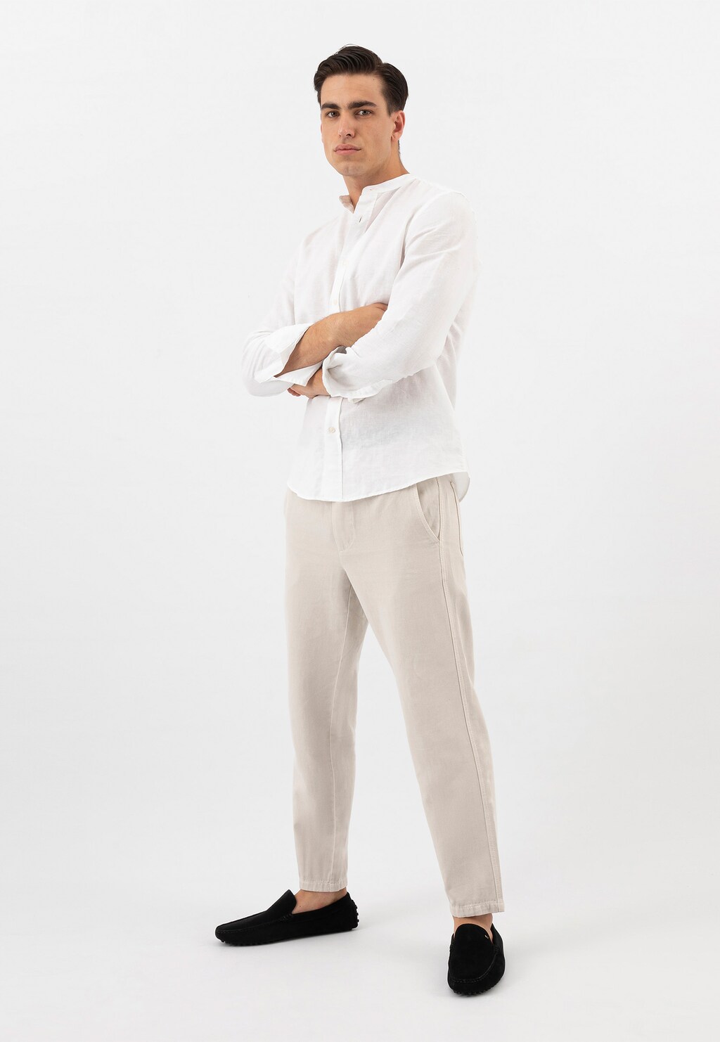 Czarne mokasyny męskie typu driving shoes 10145-61 Widok 7