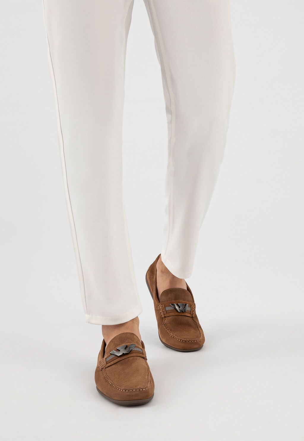 Stylowe brązowe mokasyny męskie 10104-64 Widok 8