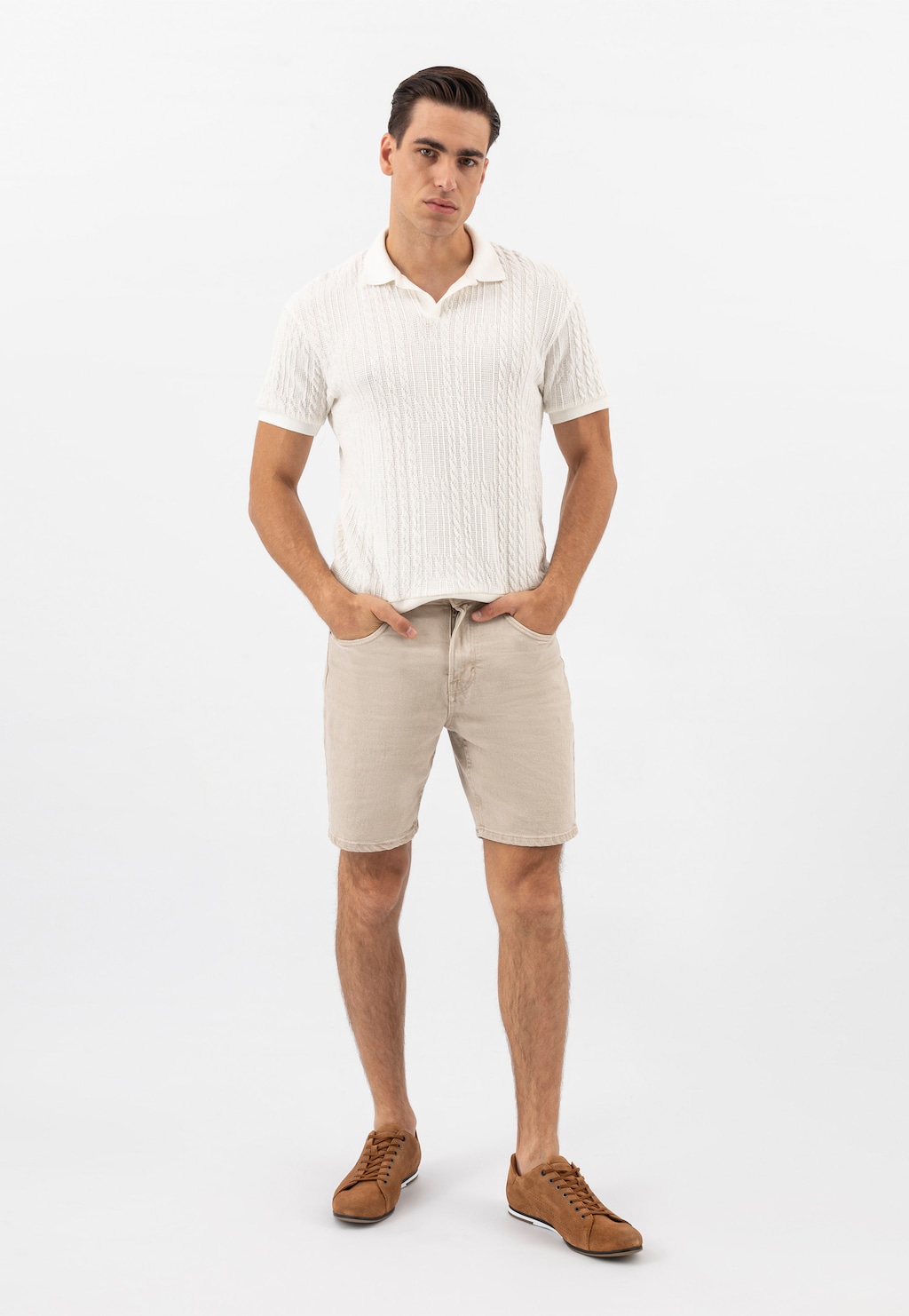 Hnedé pánske poltopánky z velúrovej kože 10026-62 Widok 1