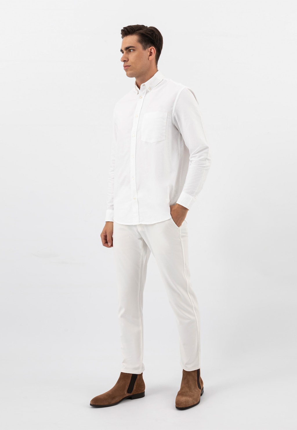 Elegantné pánske členkové topánky z velúrovej kože 20004-63 Widok 7