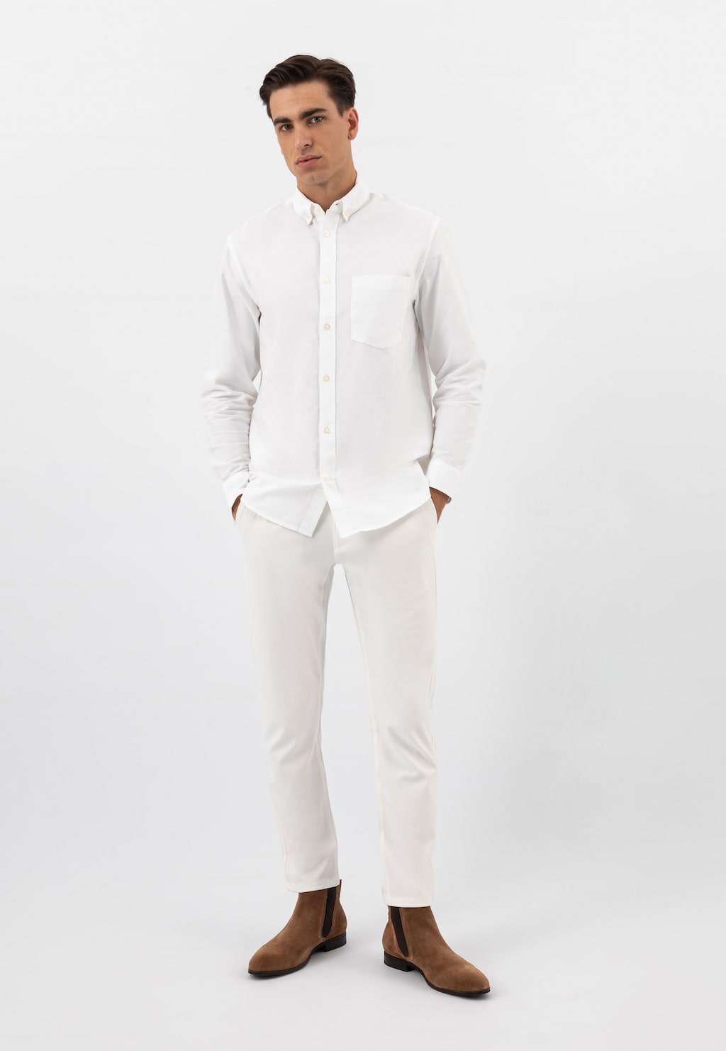 Elegantné pánske členkové topánky z velúrovej kože 20004-63 Widok 1