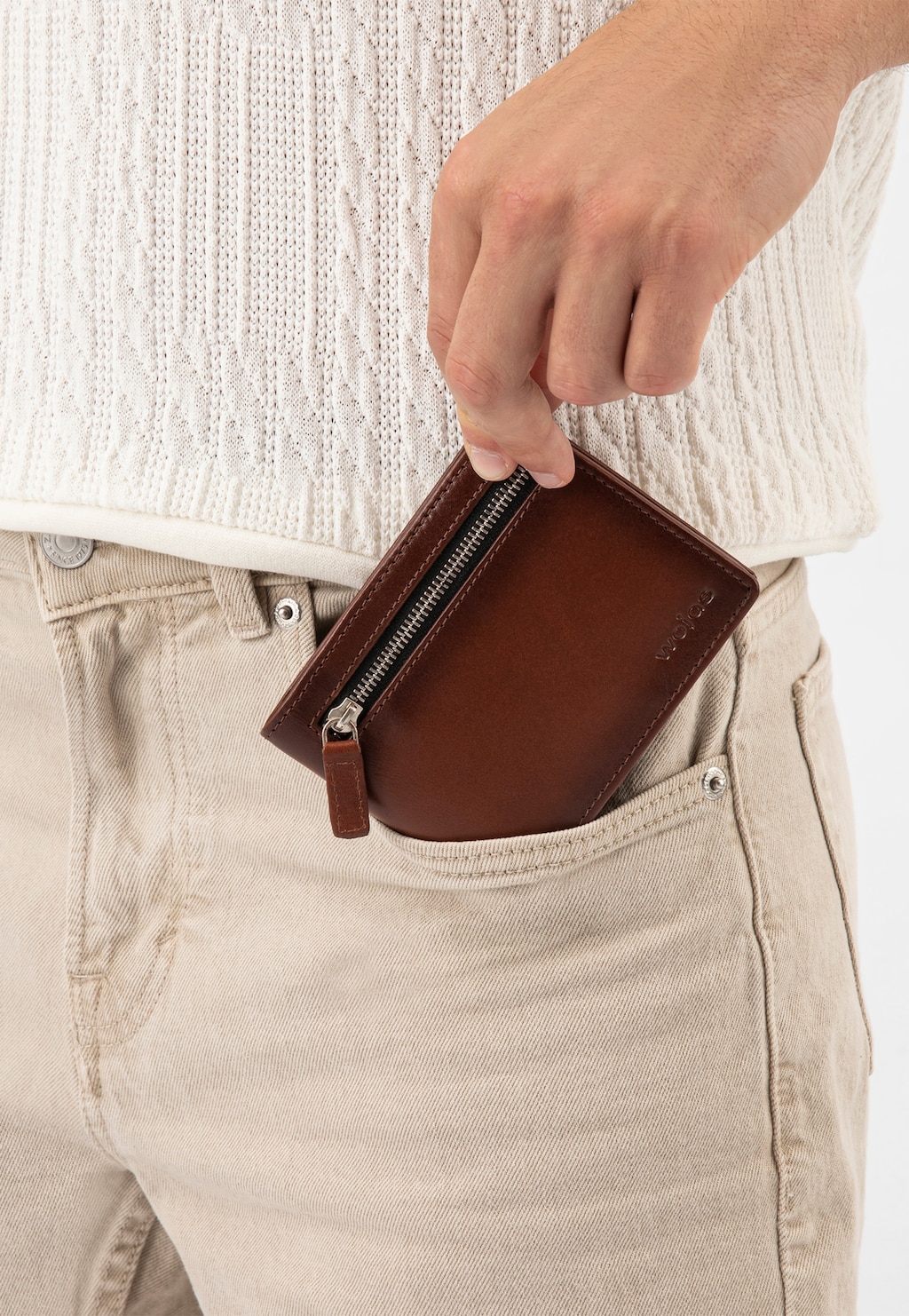 Hnědá kožená peněženka pánská z hladké kůže 9947-52 Widok 1