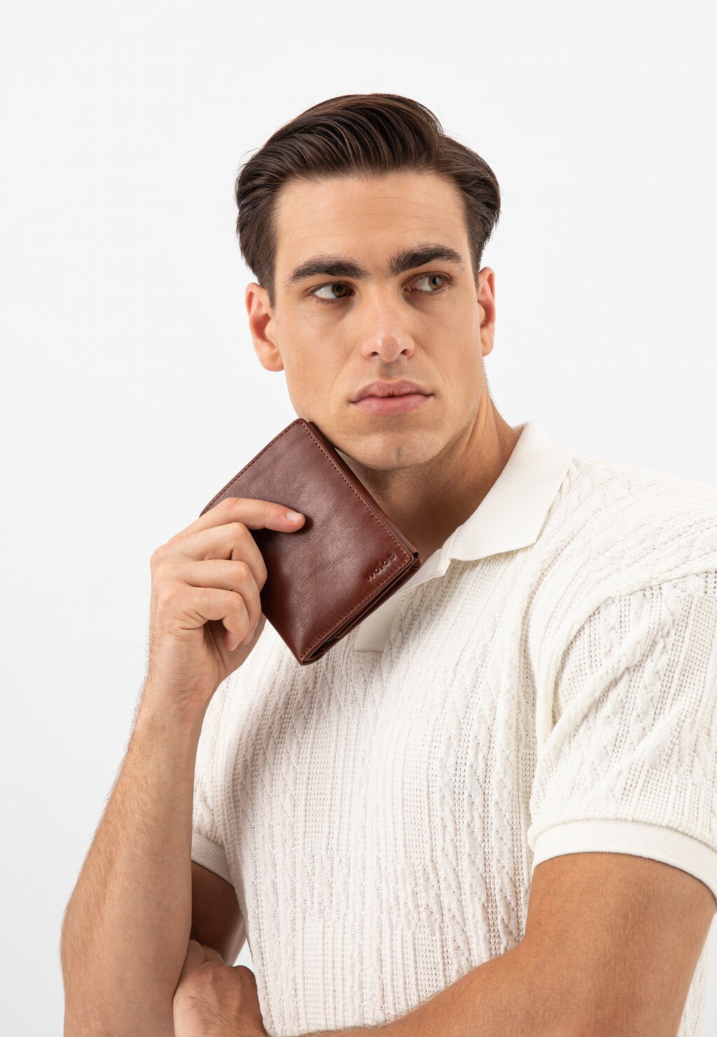 Štýlová pánska peňaženka z hnedej lícovej kože 91073-53 Widok 1