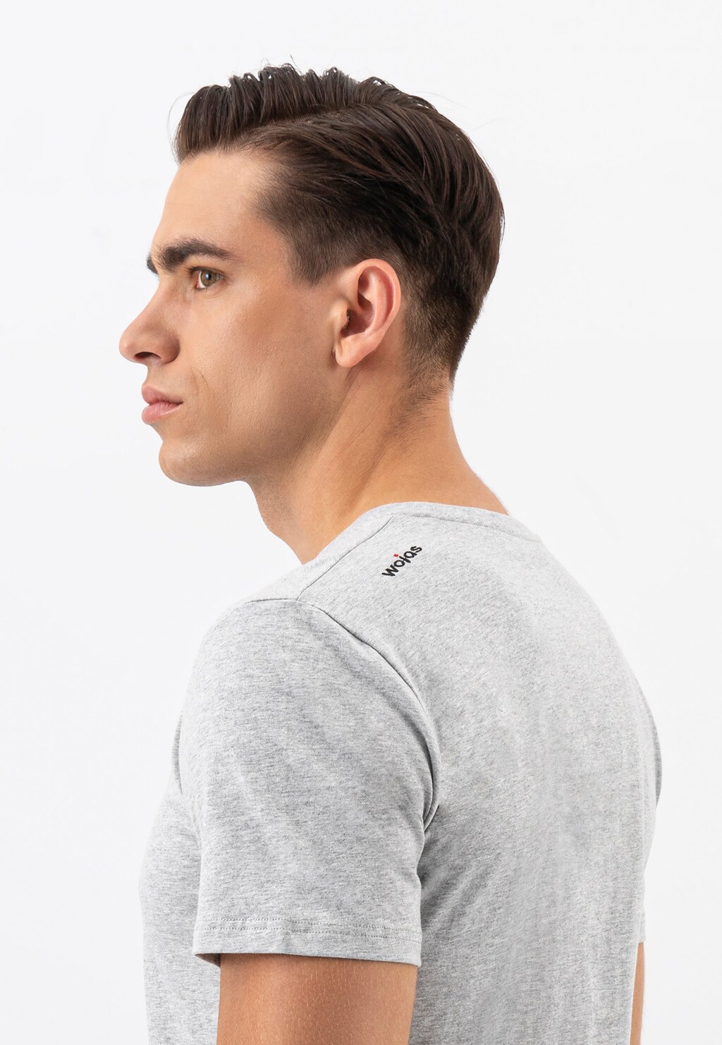 Basic pánské tričko s krátkým rukávem v šedé barvě 98001-80 Widok 5