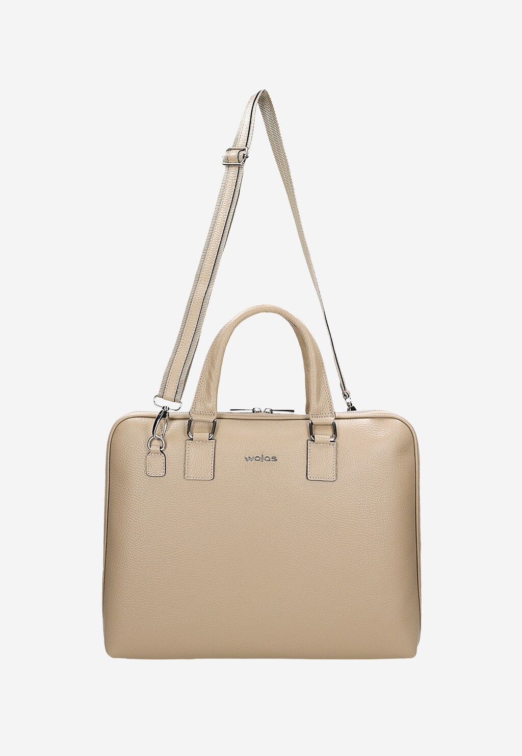 Dámská velká kabelka přes rameno z béžové kůže 80346-54 Widok 4