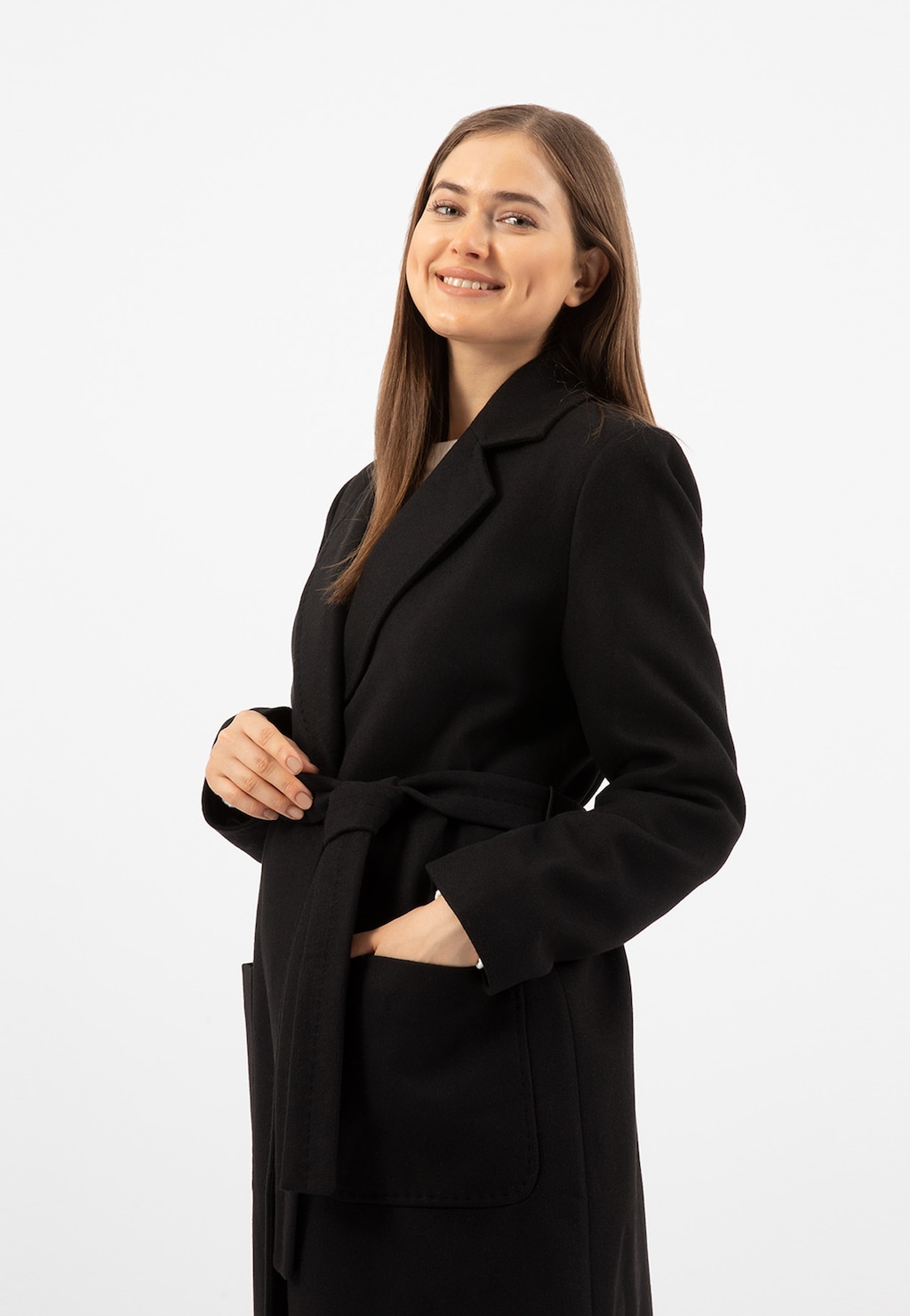 RELAKS czarny zimowy płaszcz damski R99020-41 Widok 1