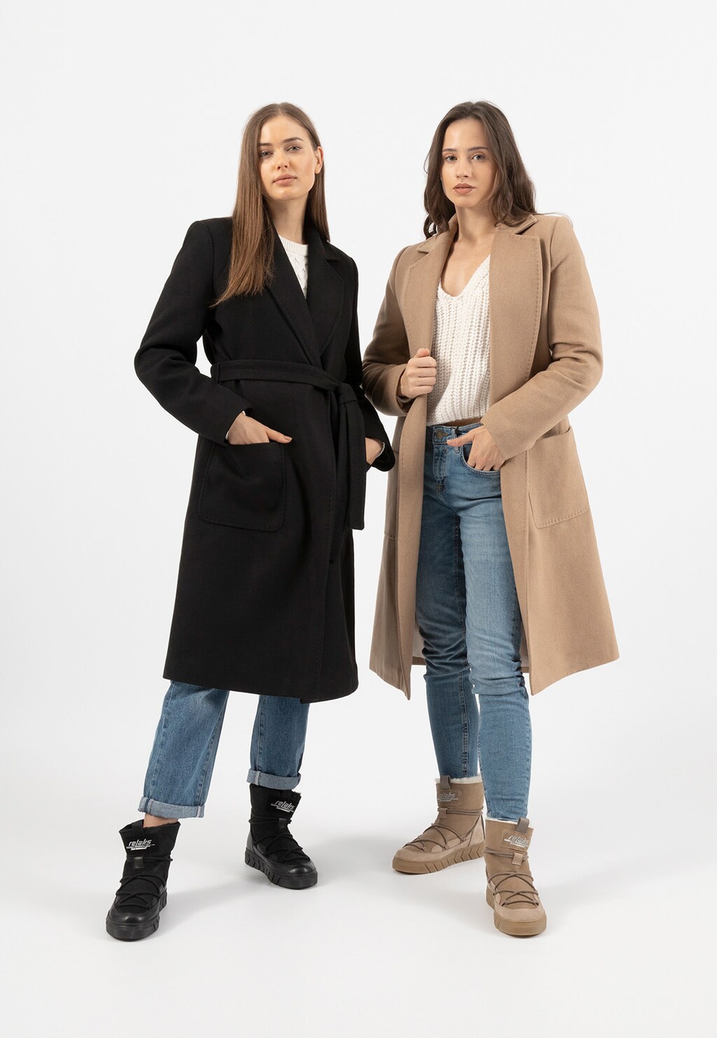 RELAKS czarny zimowy płaszcz damski R99020-41 Widok 5