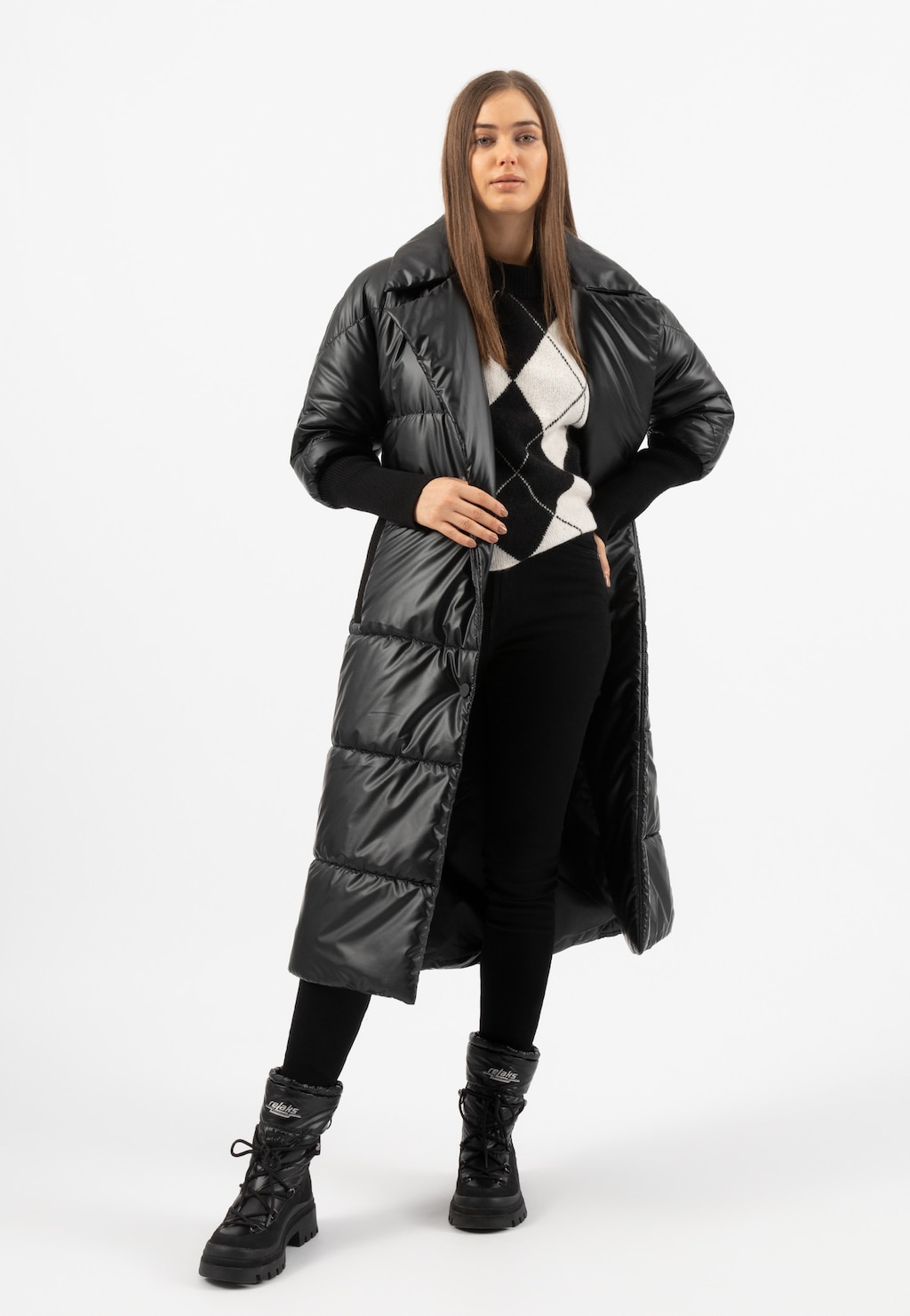 RELAKS prešívaný plášť dámsky z ortalionu čierny R99025-41 Widok 4