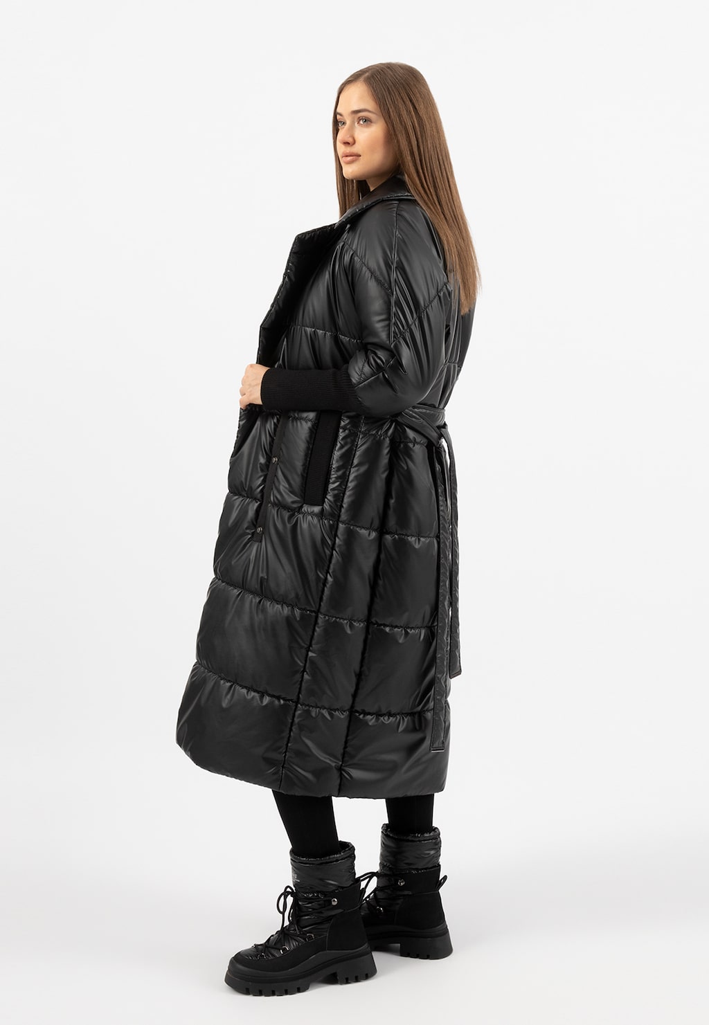 RELAKS prešívaný plášť dámsky z ortalionu čierny R99025-41 Widok 5