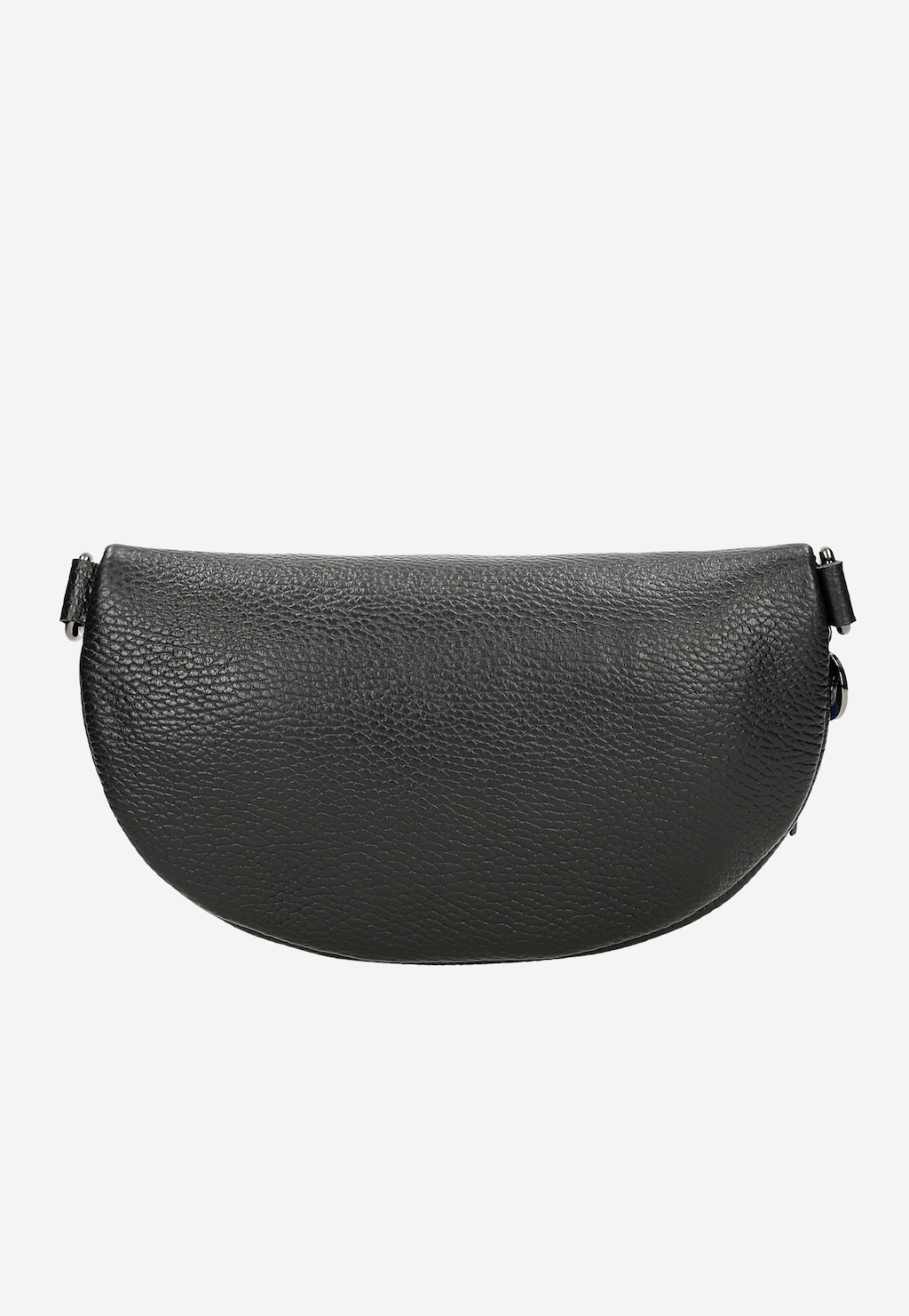 Pojemna czarna nerka Wojas model 80099-51 wykonana z teksturowanej skóry. Półokrągły kształt z regulowanym paskiem i metalowymi elementami wykończenia.