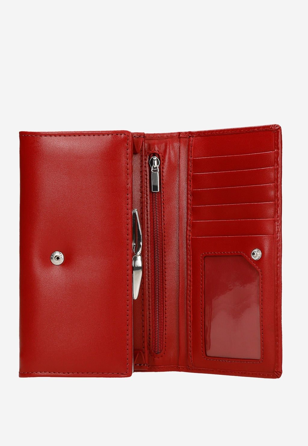 Prostorná dámská kožená peněženka v červené barvě 6937-55 Widok 5