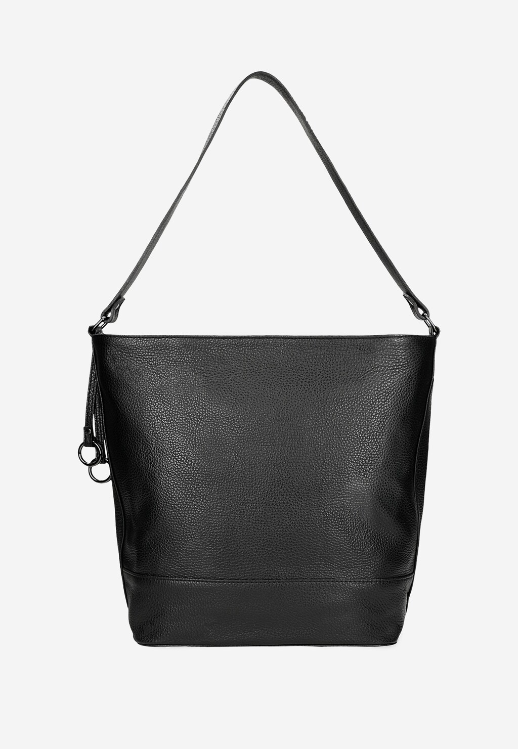 Velká kabelka přes rameno z černé přírodní kůže 80358-71 Widok 3