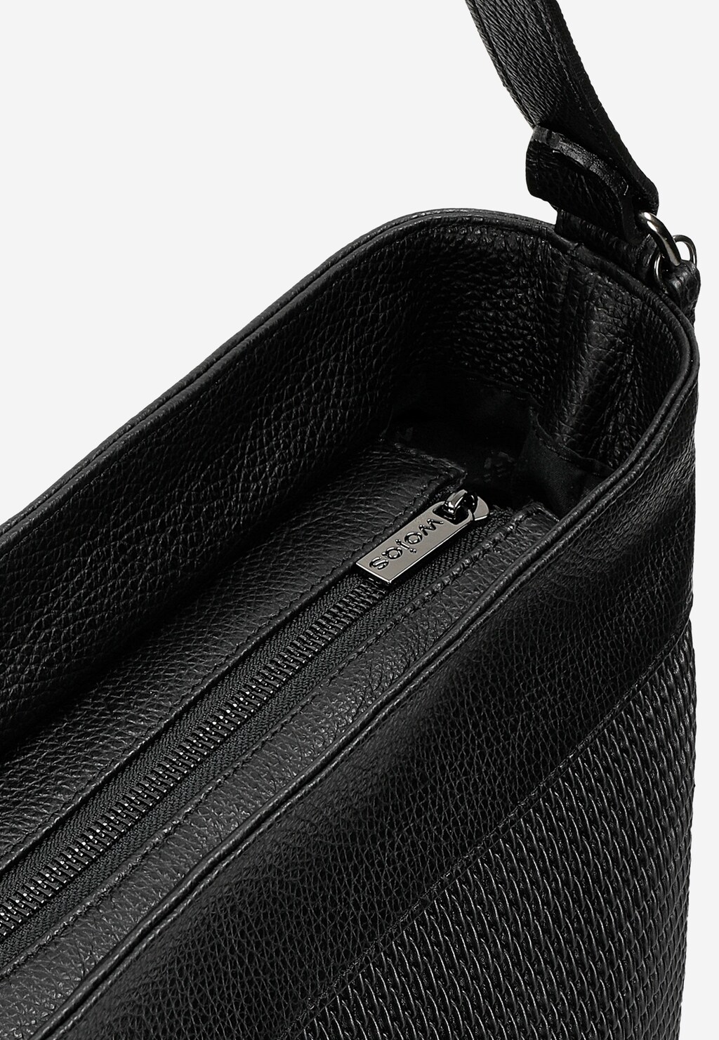 Velká kabelka přes rameno z černé přírodní kůže 80358-71 Widok 5