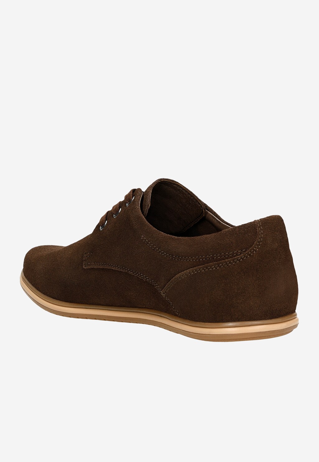Brązowe sznurowane półbuty meskie 10019A-10 Widok 3
