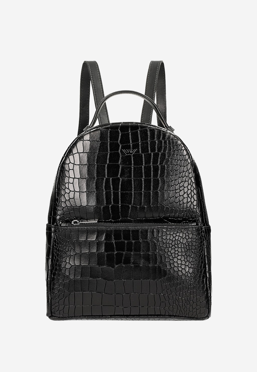 Czarny plecak damski z tłoczeniem w skórę krokodyla 80249-51 Widok 1
