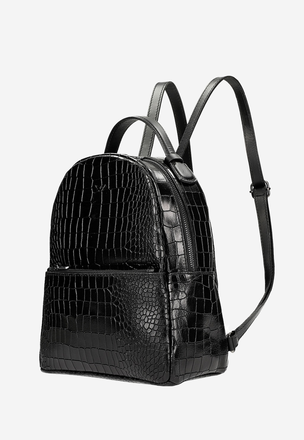 Czarny plecak damski z tłoczeniem w skórę krokodyla 80249-51 Widok 2