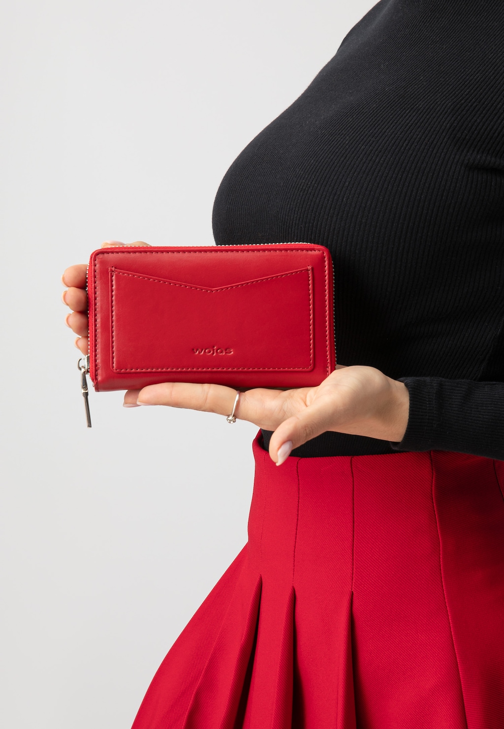 Praktická červená dámska peňaženka z lícovej kože 91065-55 Widok 1