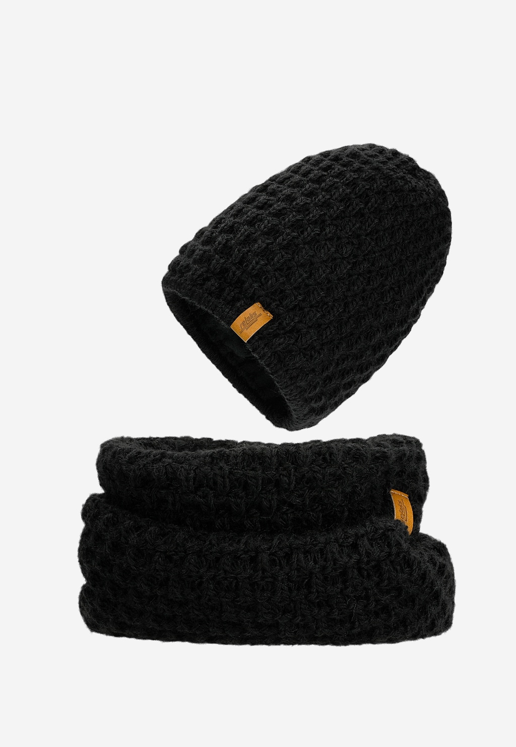 Zestaw zimowy RELAKS czapka + komin z ciekawą fakturą R96006-81 Widok 1