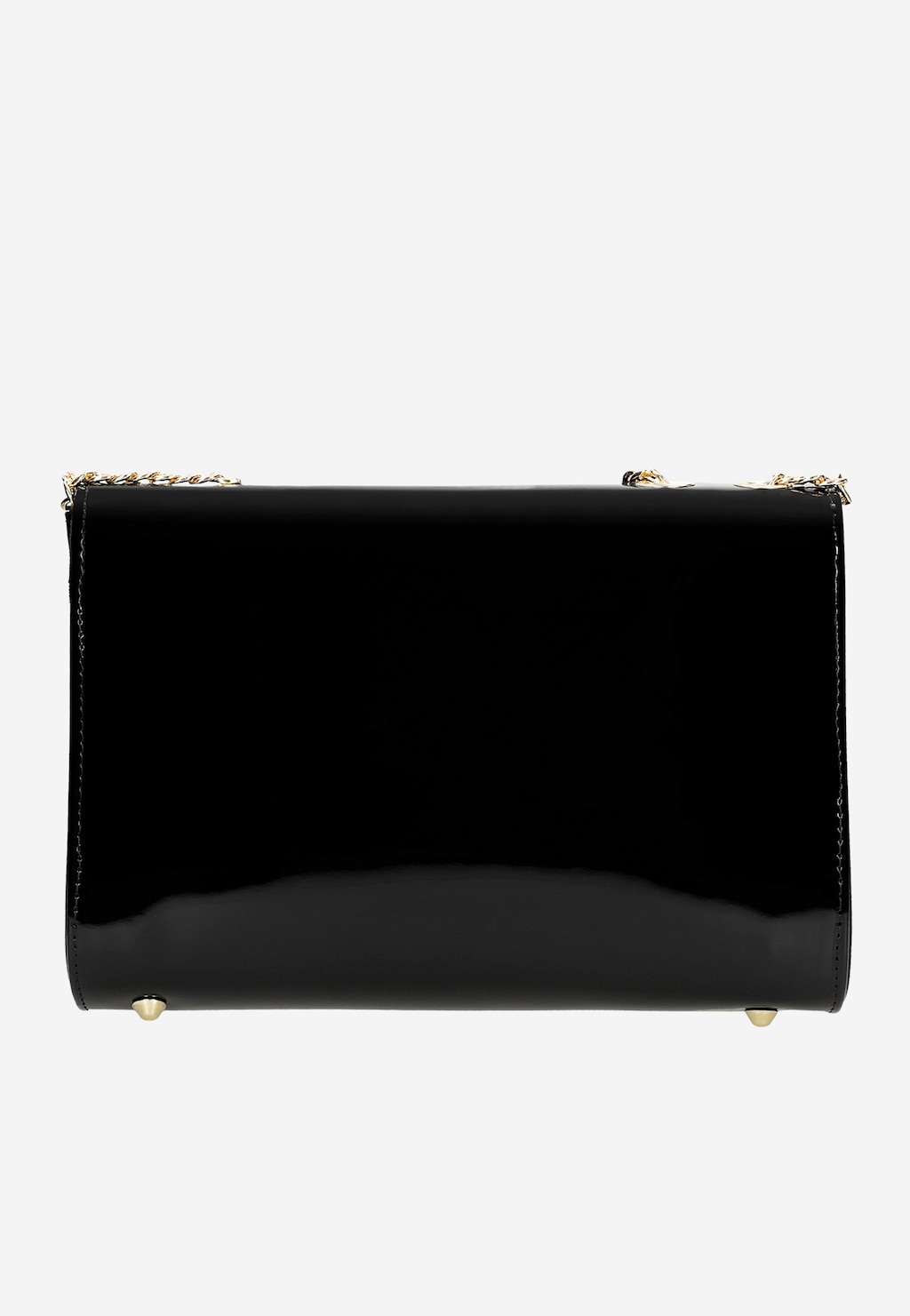 Czarna lakierowana torebka wizytowa ze złotym łańcuszkiem 80292-31 Widok 3