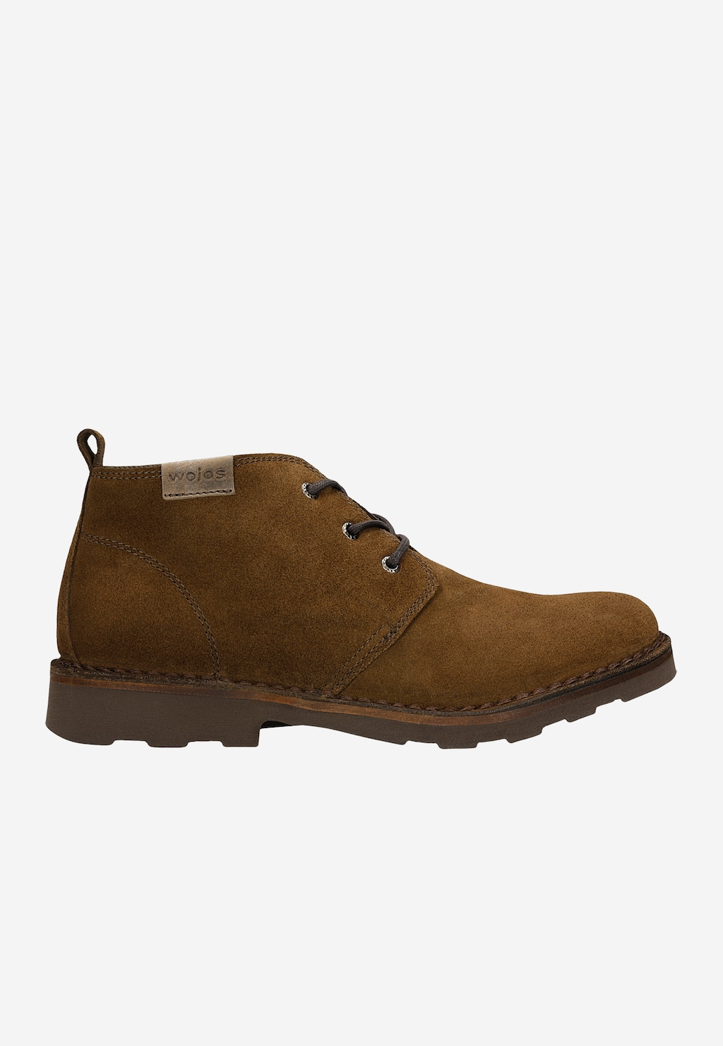 Brązowe sznurowane trzewiki męskie z dwoiny welurowej 1200-03 Widok 1