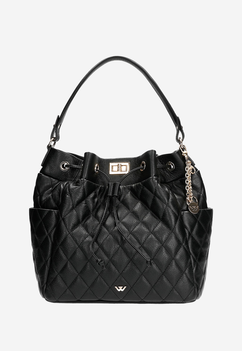 Čierna veľká dámska kabelka s ozdobným príveskom 80349-51 Widok 1