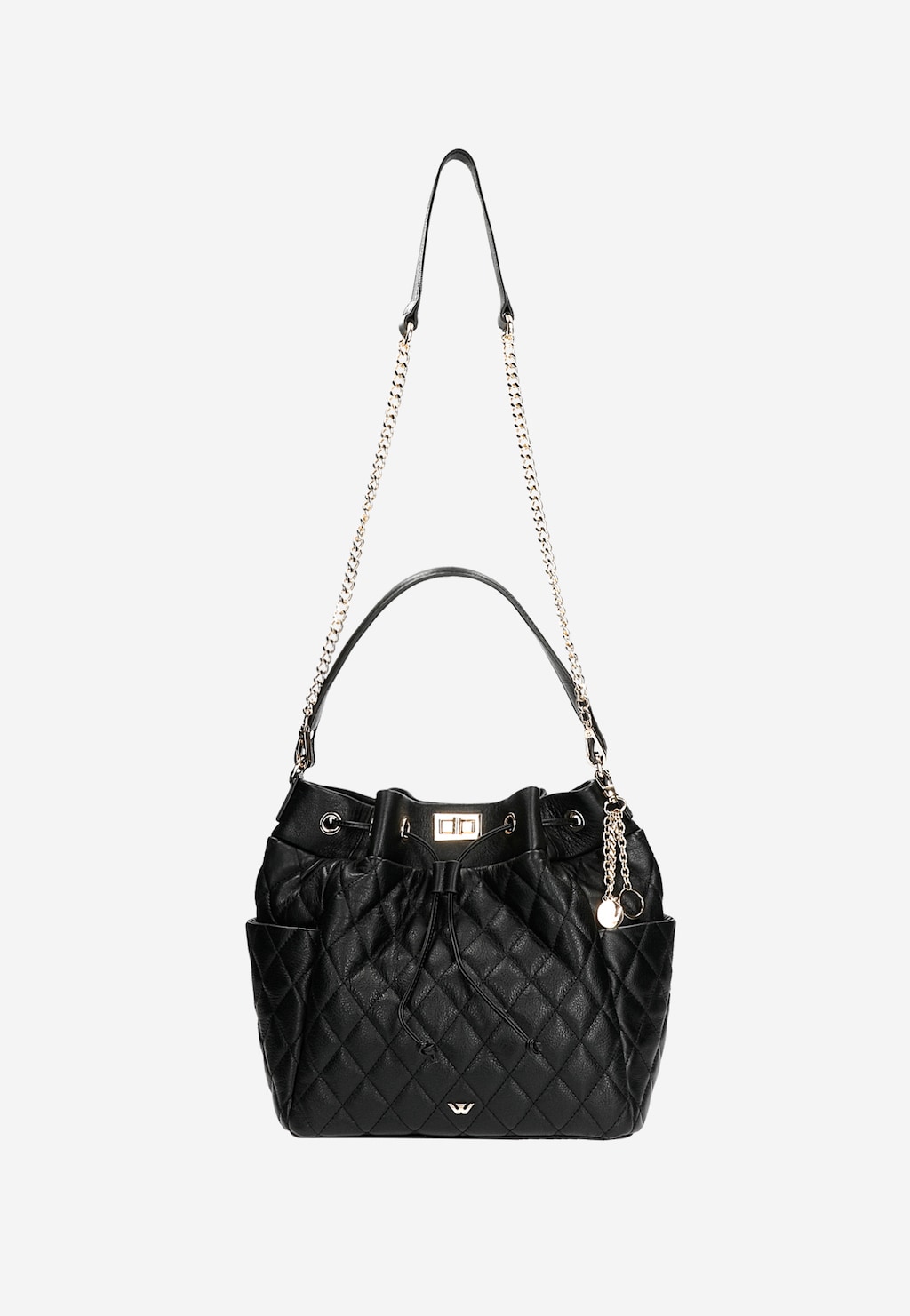 Čierna veľká dámska kabelka s ozdobným príveskom 80349-51 Widok 4