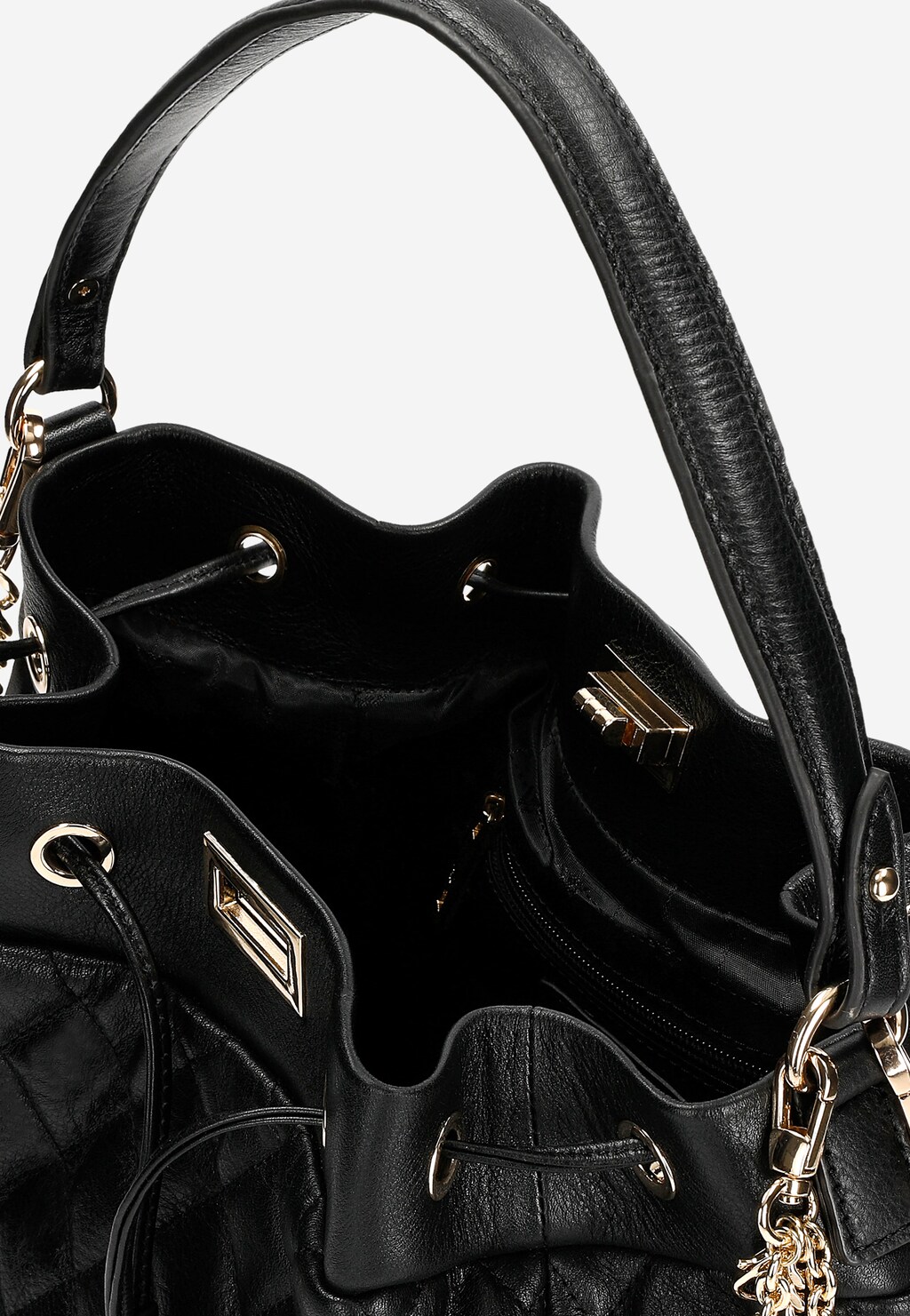 Čierna veľká dámska kabelka s ozdobným príveskom 80349-51 Widok 5