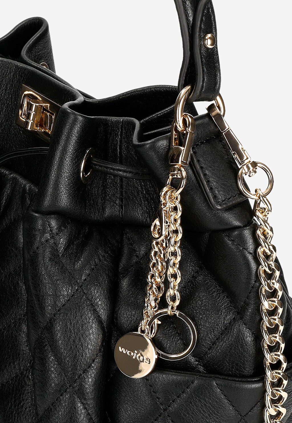 Čierna veľká dámska kabelka s ozdobným príveskom 80349-51 Widok 6