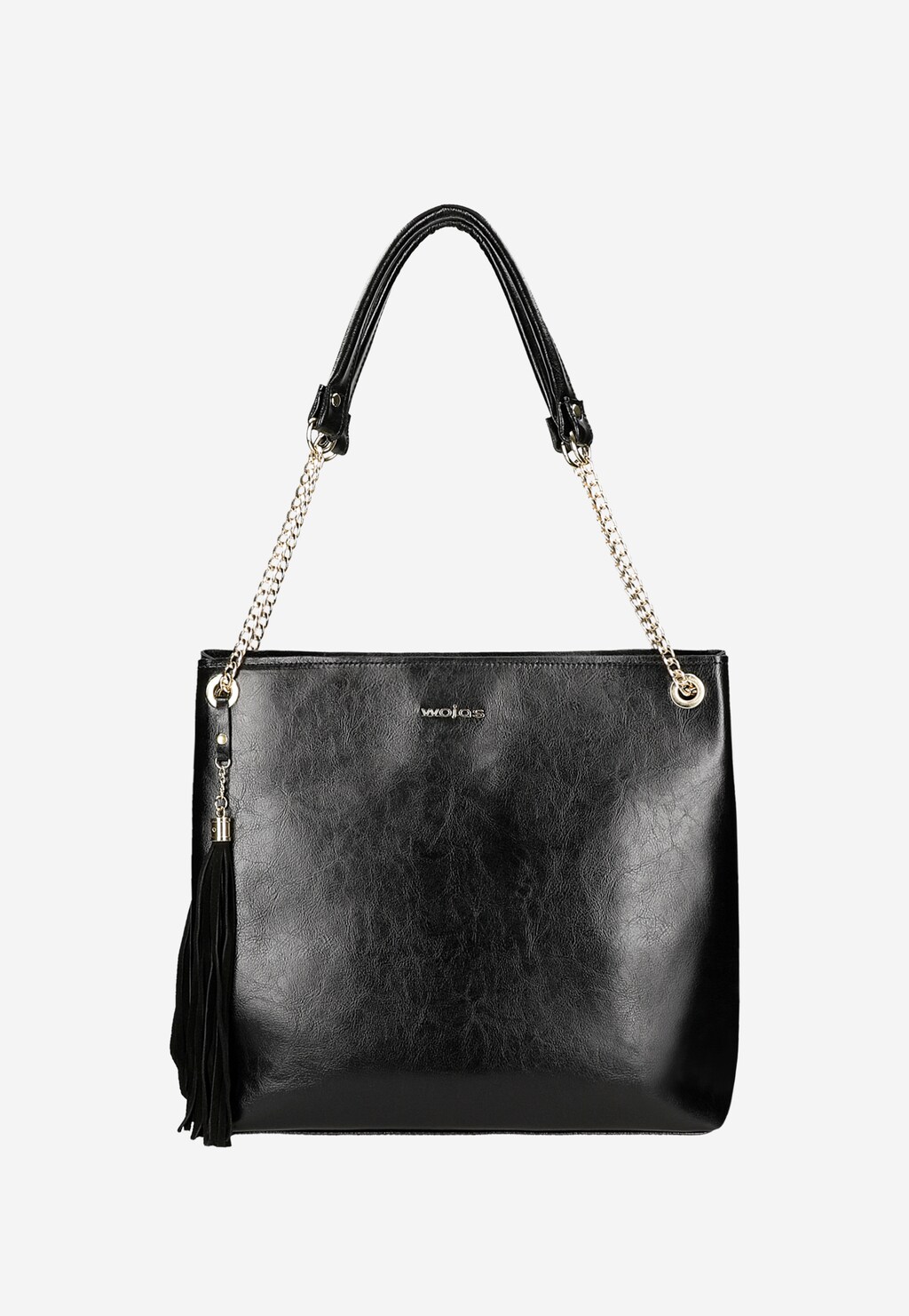 Duża skórzana torebka damska ze złotymi elementami 80371-51 Widok 1