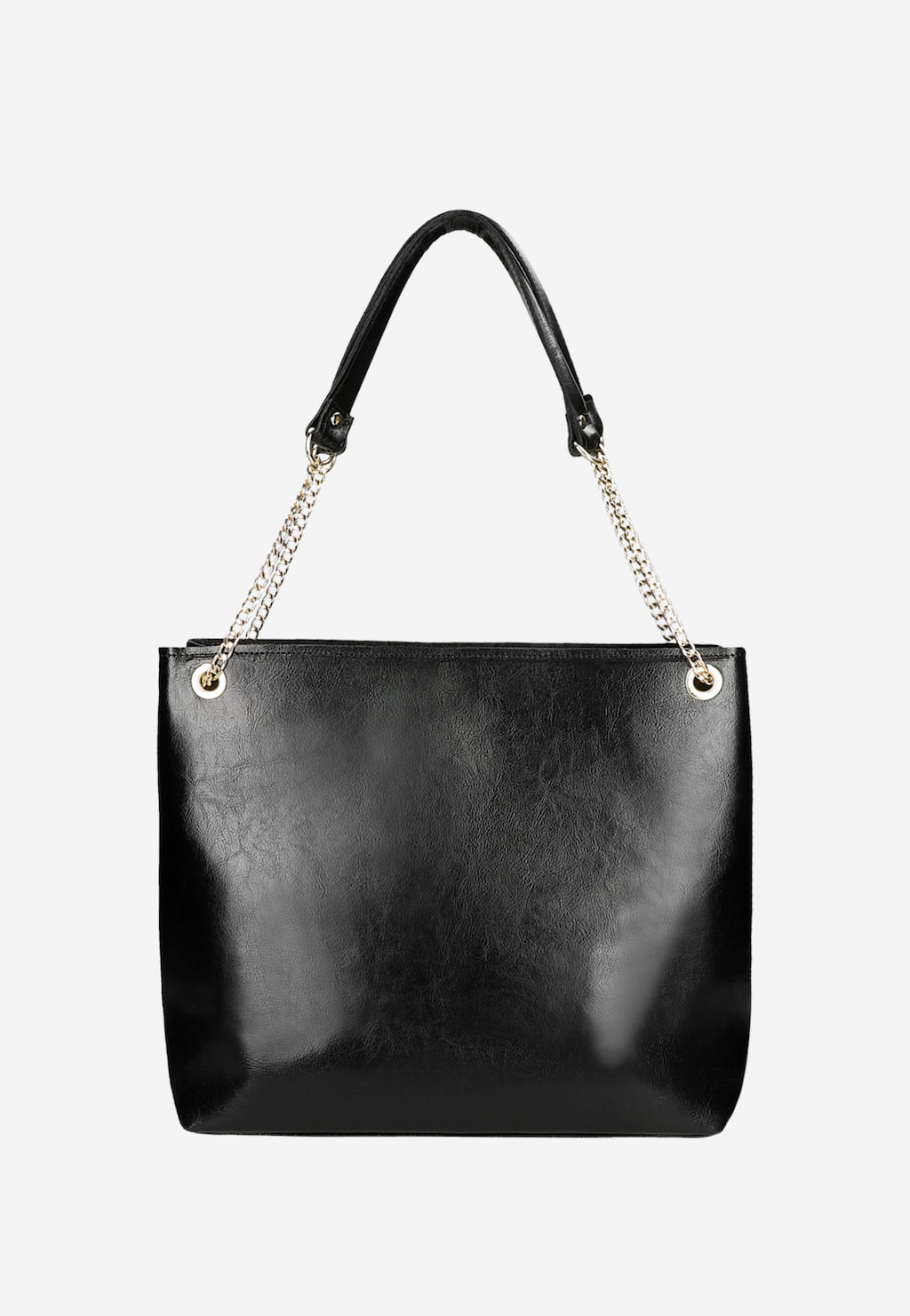 Duża skórzana torebka damska ze złotymi elementami 80371-51 Widok 3